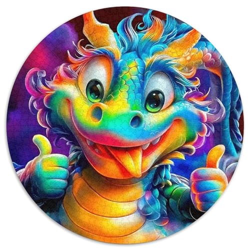 Göttlicher Drache 1000 Teile Drachen Thema Circular Puzzles Erwachsene Und Kinder, Schwer, Verringerter Druck Karton - Familien- Geschenke Für Mama, 1000pcs (67.5x67.5cm) von GKWEQPQWK