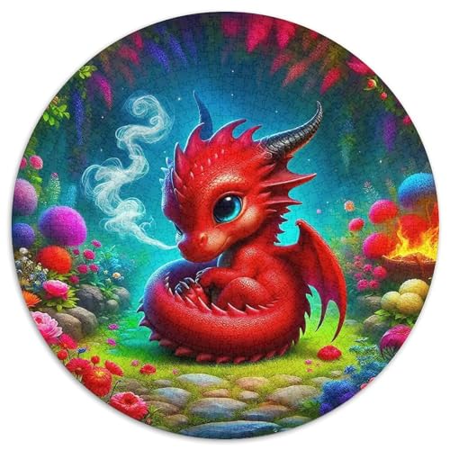 Göttlicher Drache 1000 Teile Drachen Thema Circular Puzzles Erwachsene Und Kinder, Schwer, Verringerter Druck Rundes Für Erwachsene Geschenke Für Mama, 1000pcs (67.5x67.5cm) von GKWEQPQWK