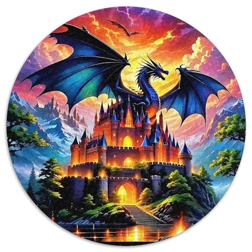 Göttlicher Drache 1000 Teile Drachen Thema Circular Puzzles Erwachsene Und Kinder, Schwer, Verringerter Druck Stressfreisetzung Spielzeug Geschenke Für Mama, 1000pcs (67.5x67.5cm) von GKWEQPQWK