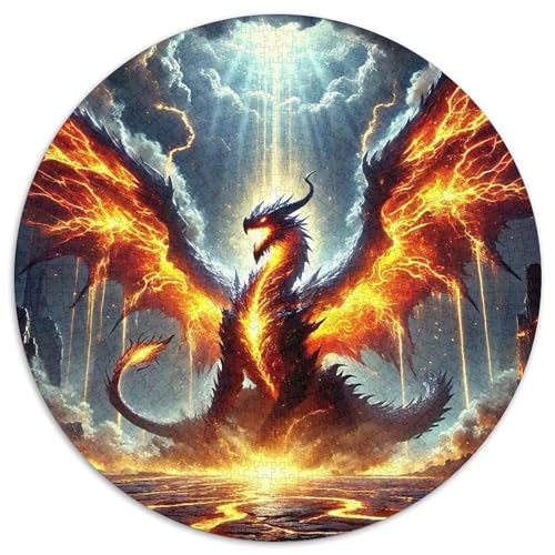 Göttlicher Drache 1000 Teile Drachen Thema Circular Puzzles Erwachsene Und Kinder, Schwieriges Unmögliches Für Verringerter Druck Karton - Familien- Geschenke Für Mama, 1000pcs (67.5x67.5cm) von GKWEQPQWK