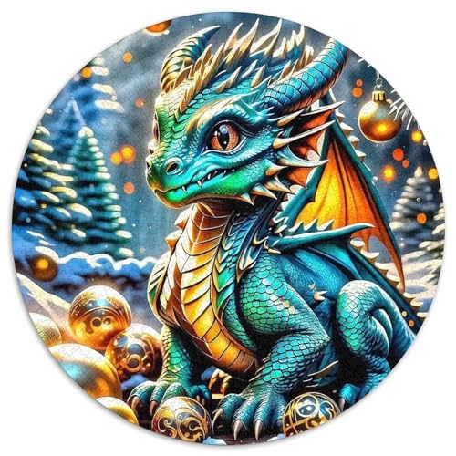 Göttlicher Drache 1000 Teile Drachen Thema Circular Puzzles Für Erwachsene Kinder - Schwer, Karton - Familien- Geschenke Für Mama, 1000pcs (67.5x67.5cm) von GKWEQPQWK