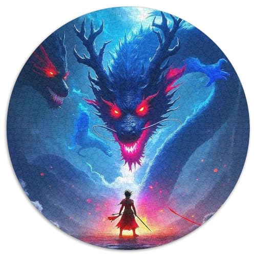 Göttlicher Drache 1000 Teile Drachen Thema Circular Puzzles Stressabbau-Spielzeugfür Erwachsene Kinder - Schwer, Karton - Familienpuzzle Geschenke Für Mama, 1000pcs (67.5x67.5cm) von GKWEQPQWK