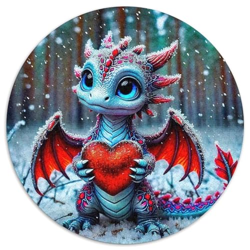 Göttlicher Drache 1000 Teile Drachen Thema Circular Puzzles Stressabbau-Spielzeugfür Erwachsene Kinder - Schwer, Rundes Für Erwachsene Geschenke Für Mama, 1000pcs (67.5x67.5cm) von GKWEQPQWK