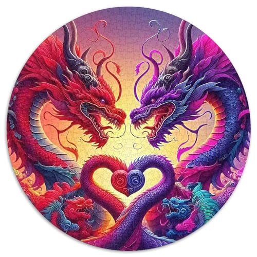 Göttlicher Drache 1000 Teile Drachen Thema Circular Puzzles Stressabbau-Spielzeugfür Erwachsene Kinder Schwieriges Unmögliches Für Karton - Familienpuzzle Geschenke Für Mama, 1000pcs (67.5x67.5cm) von GKWEQPQWK