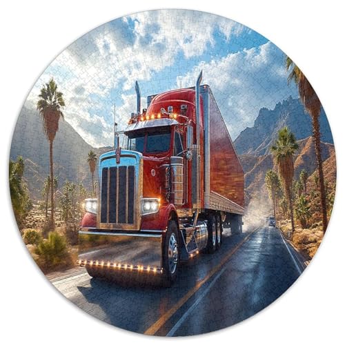 Großer LKW 1000 Teile Circular Puzzles Erwachsene Und Kinder, Schwer, Verringerter Druck Stressfreisetzung Spielzeug Geschenke Für Mama, 1000pcs (67.5x67.5cm) von GKWEQPQWK