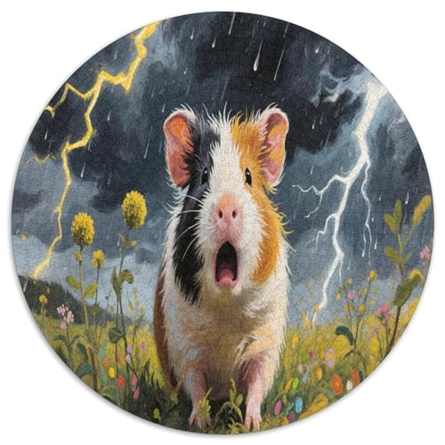Guinea Schwein 1000 Teile Circular Puzzles Erwachsene Und Kinder, Schwer, Verringerter Druck Stressfreisetzung Spielzeug Geschenke Für Mama, 1000pcs (67.5x67.5cm) von GKWEQPQWK