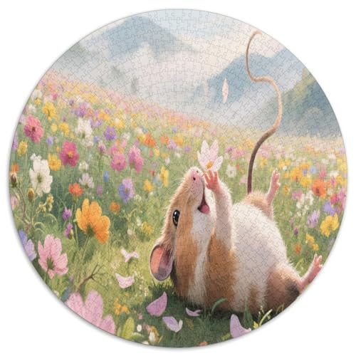 Guinea Schwein 1000 Teile Circular Puzzles Erwachsene Und Kinder, Schwieriges Großes Pädagogisches Stressfreisetzung Spielzeug Geschenke Für Mama, 1000pcs (67.5x67.5cm) von GKWEQPQWK