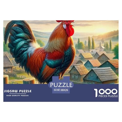 Hahn 1000 Teilen Puzzle Für Erwachsene Und Kinder Herausforderndes Geschicklichkeitsspiel Für Die Ganze Familie Perfekt Für Spieleabende Geschenk Für Liebhaber Oder Freunde 38x26cm/1000pcs von GKWEQPQWK