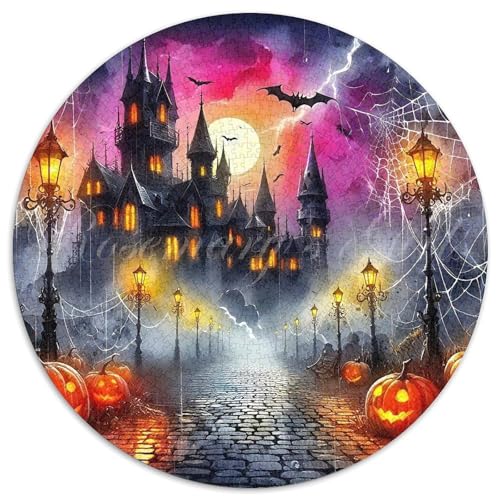Halloween Kürbis 1000 Teile Halloween-Thema Circular Puzzles Erwachsene Und Kinder, Schwer, Stressfreisetzung Spielzeug Geschenke Für Mama, 1000pcs (67.5x67.5cm) von GKWEQPQWK