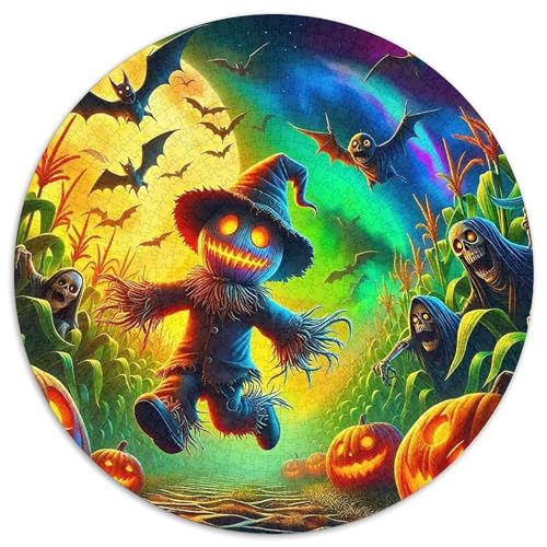 Halloween Kürbis 1000 Teile Halloween-Thema Circular Puzzles Erwachsene Und Kinder, Schwer, Verringerter Druck Stressfreisetzung Spielzeug Geschenke Für Mama, 1000pcs (67.5x67.5cm) von GKWEQPQWK