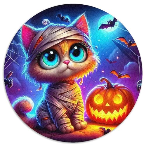 Halloween Kürbis 1000 Teile Halloween-Thema Circular Puzzles Erwachsene Und Kinder, Schwieriges Großes Pädagogisches Karton - Familien- Geschenke Für Mama, 1000pcs (67.5x67.5cm) von GKWEQPQWK