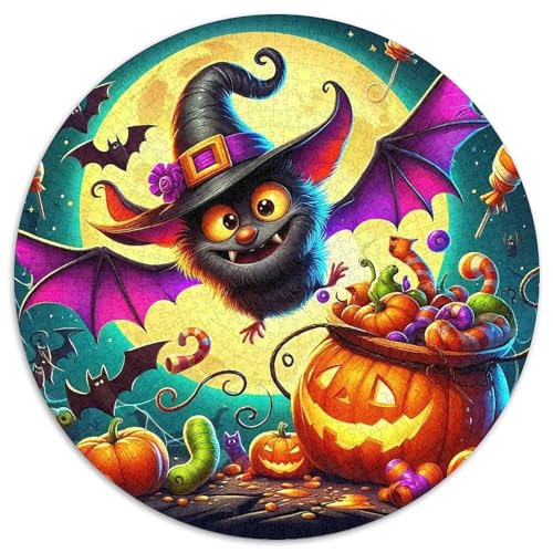 Halloween Kürbis 1000 Teile Halloween-Thema Circular Puzzles Für Erwachsene Kinder Schwieriges Großes Pädagogisches Rundes Für Erwachsene Geschenke Für Mama, 1000pcs (67.5x67.5cm) von GKWEQPQWK