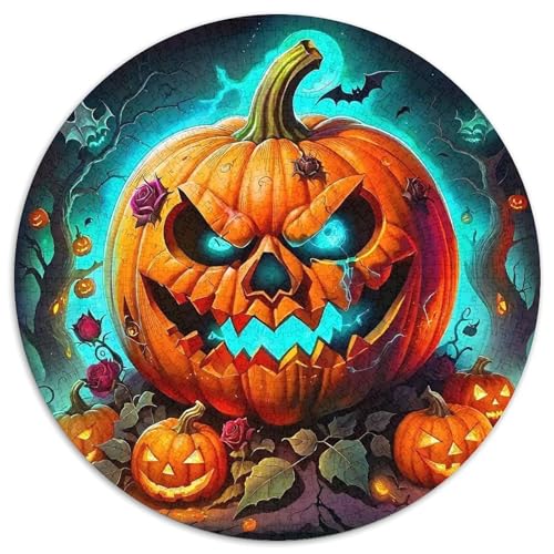 Halloween Kürbis 1000 Teile Halloween-Thema Circular Puzzles Für Erwachsene Kinder Schwieriges Großes Pädagogisches Verringerter Druck Karton - Familien- Geschenke Für Mama, 1000pcs (67.5x67.5cm) von GKWEQPQWK
