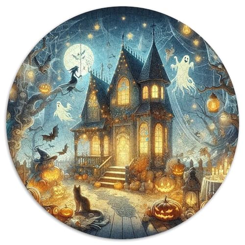 Halloween Kürbis 1000 Teile Halloween-Thema Circular Puzzles Für Erwachsene Kinder Schwieriges Unmögliches Für Karton - Familien- Geschenke Für Mama, 1000pcs (67.5x67.5cm) von GKWEQPQWK