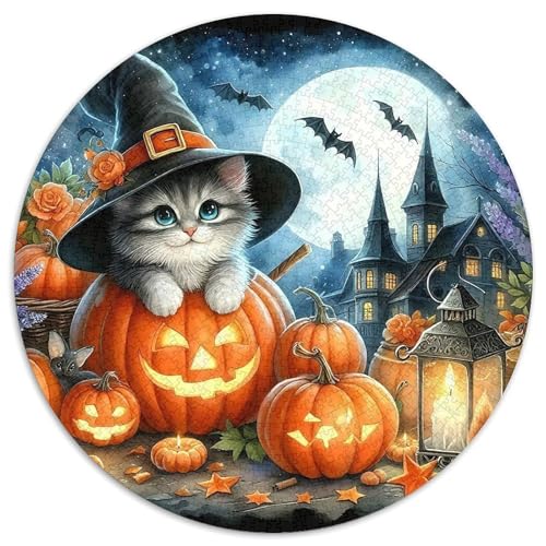 Halloween Kürbis 1000 Teile Halloween-Thema Circular Puzzles Stressabbau-Spielzeugfür Erwachsene Kinder Schwieriges Großes Pädagogisches Verringerter Druck Karton - Familienpuzzle Geschenke Für Mama, von GKWEQPQWK