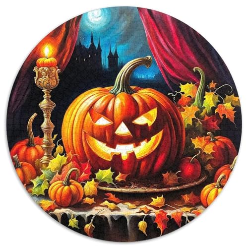 Halloween Kürbis 1000 Teile Halloween-Thema Circular Puzzles Stressabbau-Spielzeugfür Erwachsene Kinder Schwieriges Unmögliches Für Verringerter Druck Rundes Für Erwachsene Geschenke Für Mama, 1000pc von GKWEQPQWK