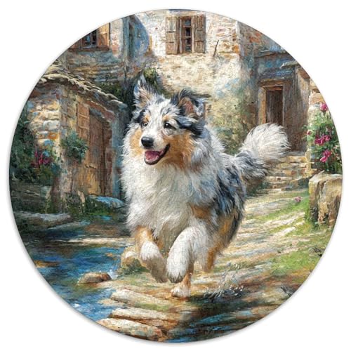 Haustierhund 1000 Teile Circular Puzzles Erwachsene Und Kinder, Schwer, Stressfreisetzung Spielzeug Geschenke Für Mama, 1000pcs (67.5x67.5cm) von GKWEQPQWK