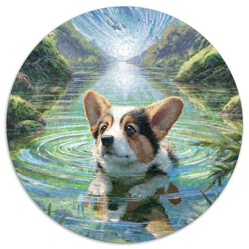 Haustierhund 1000 Teile Circular Puzzles Erwachsene Und Kinder, Schwer, Stressfreisetzung Spielzeug Geschenke Für Mama, 1000pcs (67.5x67.5cm) von GKWEQPQWK