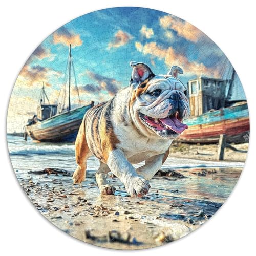 Haustierhund 1000 Teile Circular Puzzles Für Erwachsene Kinder - Schwer, Stressfreisetzung Spielzeug Geschenke Für Mama, 1000pcs (67.5x67.5cm) von GKWEQPQWK