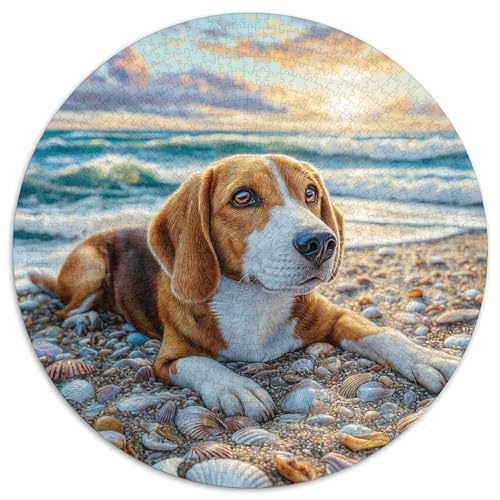 Haustierhund 1000 Teile Circular Puzzles Für Erwachsene Kinder - Schwer, Stressfreisetzung Spielzeug Geschenke Für Mama, 1000pcs (67.5x67.5cm) von GKWEQPQWK