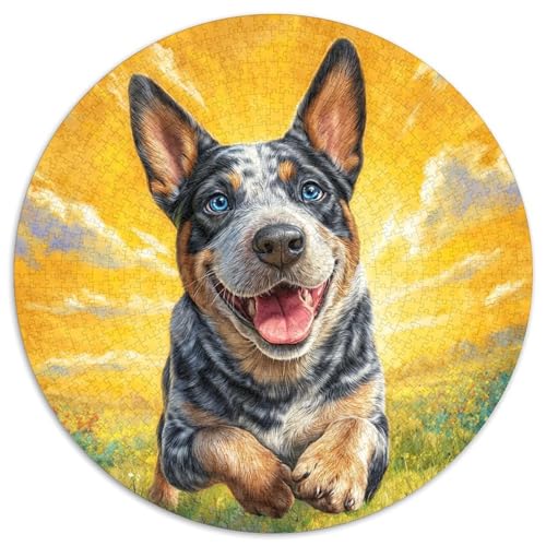 Haustierhund 1000 Teile Circular Puzzles Stressabbau-Spielzeugfür Erwachsene Kinder Schwieriges Großes Pädagogisches Rundes Für Erwachsene Geschenke Für Mama, 1000pcs (67.5x67.5cm) von GKWEQPQWK