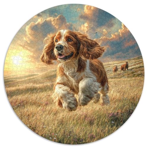 Haustierhund 1000 Teile Circular Puzzles Stressabbau-Spielzeugfür Erwachsene Kinder Schwieriges Großes Pädagogisches Stressfreisetzung Spielzeug Geschenke Für Mama, 1000pcs (67.5x67.5cm) von GKWEQPQWK