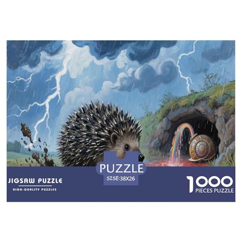 Hedgehog 1000 Teilen Puzzle Für Erwachsene Und Kinder Ab 12 Jahren Herausforderndes Premium Quality Familienspiel Geschenk Für Liebhaber Oder Freunde 38x26cm/1000pcs von GKWEQPQWK