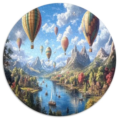 Heißluftballon 1000 Teile Circular Puzzles Für Erwachsene Kinder Schwieriges Unmögliches Für Verringerter Druck Rundes Für Erwachsene Geschenke Für Mama, 1000pcs (67.5x67.5cm) von GKWEQPQWK