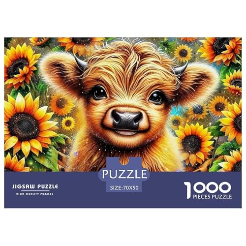 Highland Katzetle 1000 Teilen Puzzle Für Erwachsene Und Kinder Herausforderndes Premium Quality Familienspiel Geschenk Für Liebhaber Oder Freunde 70x50cm/1000pcs von GKWEQPQWK