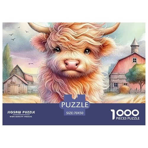 Highland Katzetle 1000 Teilen Puzzle Für Erwachsene Und Kinder Herausforderndes Premium Quality Familienspiel Geschenk Für Liebhaber Oder Freunde 70x50cm/1000pcs von GKWEQPQWK