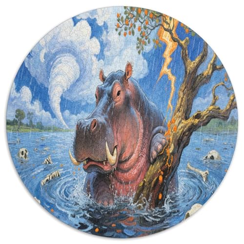Hippo 1000 Teile Circular Puzzles Stressabbau-Spielzeugfür Erwachsene Kinder Schwieriges Unmögliches Für Verringerter Druck Stressfreisetzung Spielzeug Geschenke Für Mama, 1000pcs (67.5x67.5cm) von GKWEQPQWK