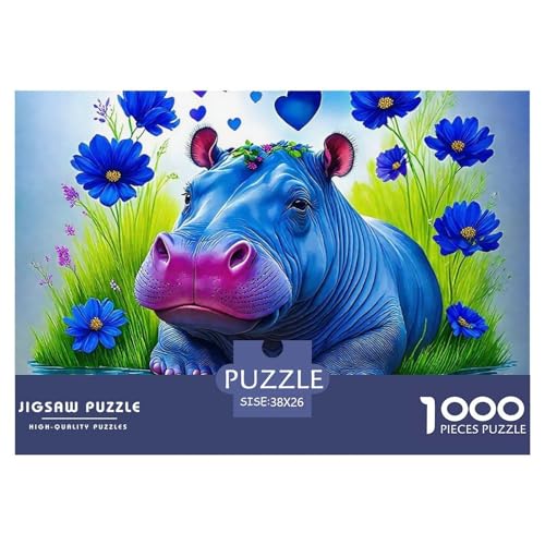 Hippopotamus 1000 Teile Puzzle Für Erwachsene Und Kinder Ab 12 Jahren Kreative Unterhaltung Spaß Klassisches Premium Quality Familienspiel Geschenk Für Liebhaber Oder Freunde 38x26cm/1000pcs von GKWEQPQWK