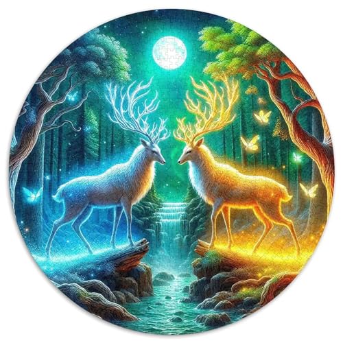 Hirsch 1000 Teile Circular Puzzles Erwachsene Und Kinder, Schwieriges Unmögliches Für Verringerter Druck Karton - Familien- Geschenke Für Mama, 1000pcs (67.5x67.5cm) von GKWEQPQWK