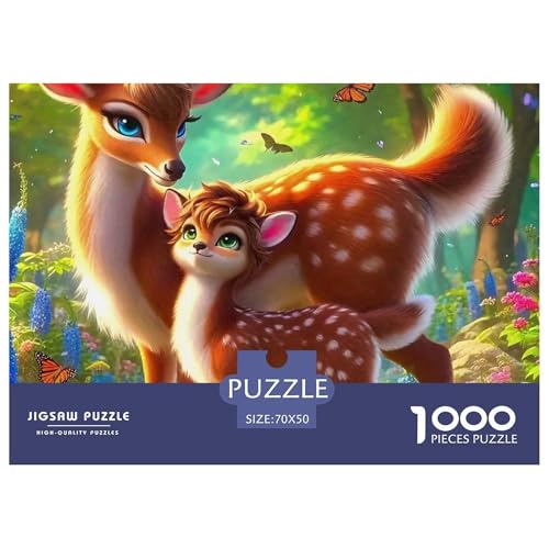Hirsch 1000 Teile Puzzle Für Erwachsene Und Kinder Ab 12 Jahren Herausforderndes Premium Quality Perfekt Für Spieleabende Geschenk Für Liebhaber Oder Freunde 70x50cm/1000pcs von GKWEQPQWK
