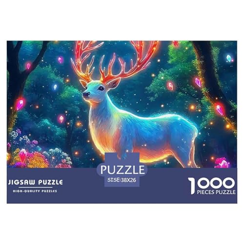 Hirsch 1000 Teile Puzzle Für Erwachsene Und Kinder Ab 12 Jahren Kreative Unterhaltung Spaß Klassisches Premium Quality Familienspiel Geschenk Für Liebhaber Oder Freunde 38x26cm/1000pcs von GKWEQPQWK
