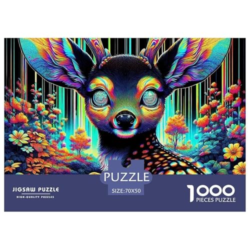Hirsch 1000 Teile Puzzle Für Erwachsene Und Kinder Herausforderndes Geschicklichkeitsspiel Für Die Ganze Familie Familienspiel Geschenk Für Liebhaber Oder Freunde 70x50cm/1000pcs von GKWEQPQWK