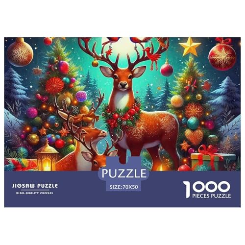 Hirsch 1000 Teilen Puzzle Für Erwachsene Und Kinder Herausforderndes Premium Quality Familienspiel Geschenk Für Liebhaber Oder Freunde 70x50cm/1000pcs von GKWEQPQWK