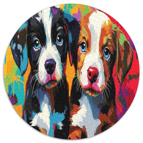 Hund 1000 Teile Circular Puzzles Erwachsene Und Kinder, Schwieriges Unmögliches Für Verringerter Druck Karton - Familien- Geschenke Für Mama, 1000pcs (67.5x67.5cm) von GKWEQPQWK