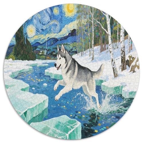 Husky 1000 Teile Circular Puzzles Für Erwachsene Kinder - Schwer, Verringerter Druck Karton - Familien- Geschenke Für Mama, 1000pcs (67.5x67.5cm) von GKWEQPQWK
