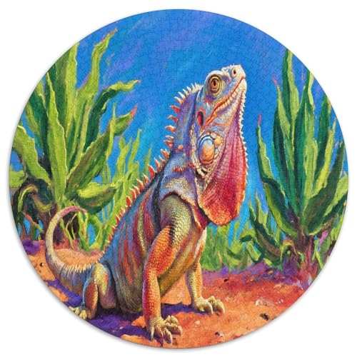 Iguana 1000 Teile Circular Puzzles Stressabbau-Spielzeugfür Erwachsene Kinder Schwieriges Großes Pädagogisches Verringerter Druck Karton - Familienpuzzle Geschenke Für Mama, 1000pcs (67.5x67.5cm) von GKWEQPQWK