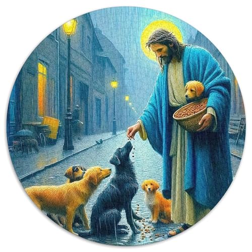 Jesus - Religion 1000 Teile Circular Puzzles Für Erwachsene Kinder Schwieriges Großes Pädagogisches Verringerter Druck Karton - Familien- Geschenke Für Mama, 1000pcs (67.5x67.5cm) von GKWEQPQWK