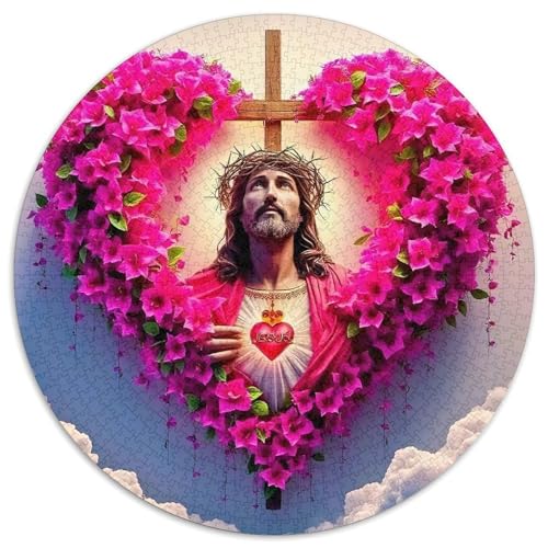 Jesus - Religion 1000 Teile Circular Puzzles Für Erwachsene Kinder Schwieriges Unmögliches Für Verringerter Druck Stressfreisetzung Spielzeug Geschenke Für Mama, 1000pcs (67.5x67.5cm) von GKWEQPQWK
