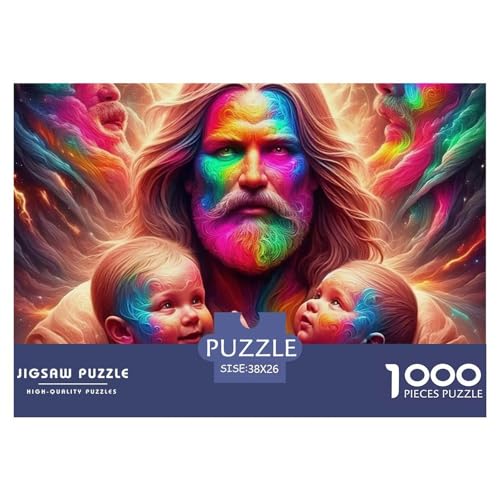 Jesus - Religion 1000 Teile Puzzle Für Erwachsene Und Kinder Ab 12 Jahren Kreative Unterhaltung Spaß Klassisches Premium Quality Familienspiel Geschenk Für Liebhaber Oder Freunde 38x26cm/1000pcs von GKWEQPQWK