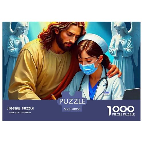 Jesus - Religion 1000 Teilen Puzzle Für Erwachsene Und Kinder Ab 12 Jahren Herausforderndes Geschicklichkeitsspiel Für Die Ganze Familie Familienspiel Geschenk Für Liebhaber Oder Freunde 70x50cm/1000 von GKWEQPQWK