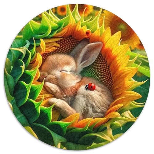 Kaninchen 1000 Teile Circular Puzzles Für Erwachsene Kinder - Schwer, Stressfreisetzung Spielzeug Geschenke Für Mama, 1000pcs (67.5x67.5cm) von GKWEQPQWK