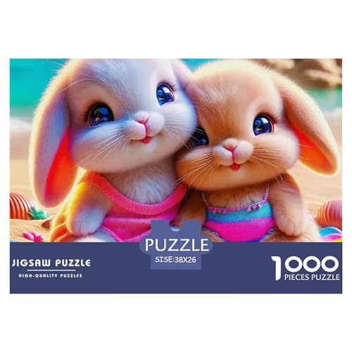 Kaninchen 1000 Teilen Puzzle Für Erwachsene Und Kinder Ab 12 Jahren Kreative Unterhaltung Spaß Klassisches Premium Quality Perfekt Für Spieleabende Geschenk Für Liebhaber Oder Freunde 38x26cm/1000pcs von GKWEQPQWK