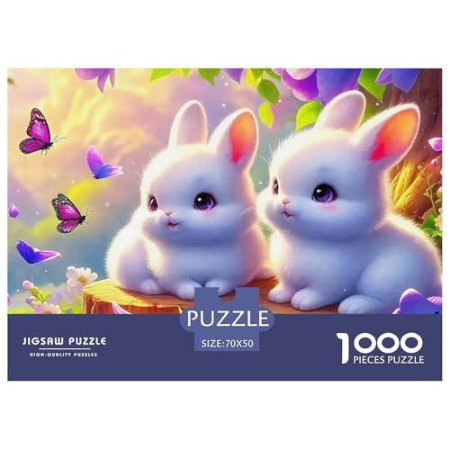 Kaninchen 1000 Teilen Puzzle Für Erwachsene Und Kinder Kreative Unterhaltung Spaß Klassisches Premium Quality Perfekt Für Spieleabende Geschenk Für Liebhaber Oder Freunde 70x50cm/1000pcs von GKWEQPQWK