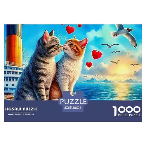 Katze 1000 Teile Puzzle Für Erwachsene Und Kinder Ab 12 Jahren Kreative Unterhaltung Spaß Klassisches Premium Quality Familienspiel Geschenk Für Liebhaber Oder Freunde 38x26cm/1000pcs von GKWEQPQWK