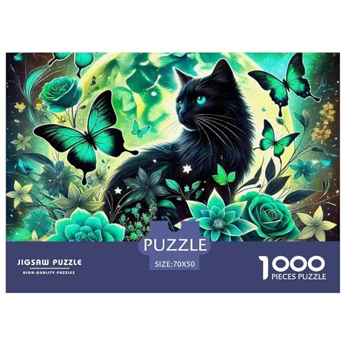Katze 1000 Teile Puzzle Für Erwachsene Und Kinder Herausforderndes Geschicklichkeitsspiel Für Die Ganze Familie Familienspiel Geschenk Für Liebhaber Oder Freunde 70x50cm/1000pcs von GKWEQPQWK