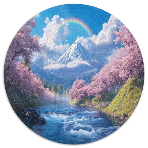 Kirschblüte 1000 Teile Circular Puzzles Für Erwachsene Kinder Schwieriges Großes Pädagogisches Verringerter Druck Rundes Für Erwachsene Geschenke Für Mama, 1000pcs (67.5x67.5cm) von GKWEQPQWK